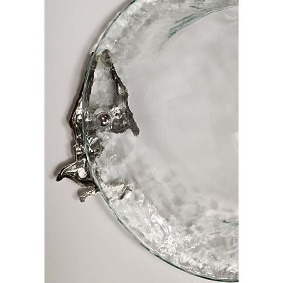 Lots of 2 Christmas Santa & Reindeer Glass dish with Santa 6.5” - Picture 4 of 10